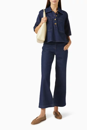 بنطال جينز دافيس قصير دينم