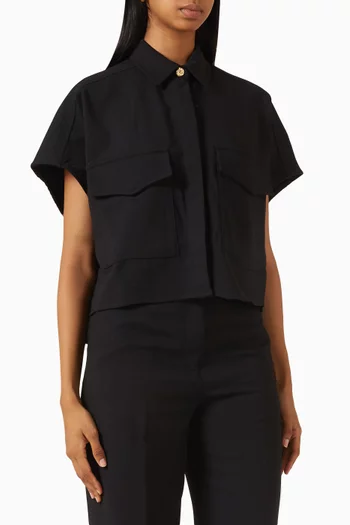 قميص بيانكا بزر مرصع بالأحجار تويل