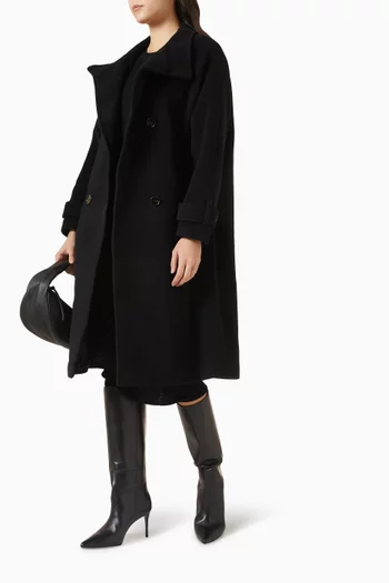 معطف بليكيت بصفي أزرار تويل وصوف ميلتون