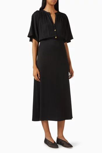 فستان إليتا قماش سيرساكر مزدوج