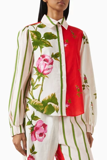 قميص رافرتي قطن وكتان