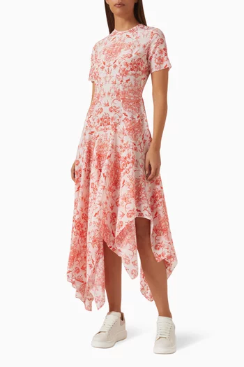 Sailor Tattoo Asymmetric Dress in Silk