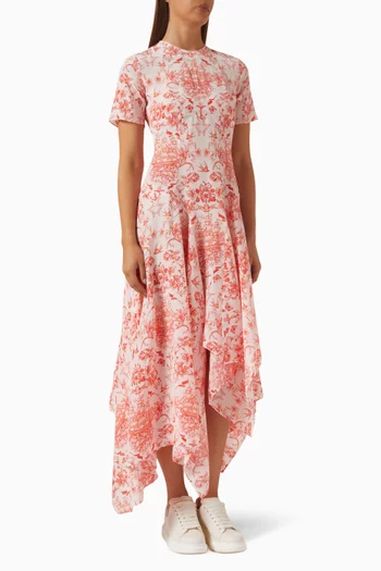 Sailor Tattoo Asymmetric Dress in Silk