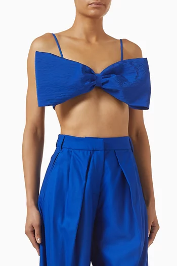 Oversized Bow Bra in Wool Blend