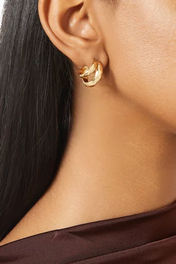 Savo Hoop Earrings in 18kt Gold-plated Metal