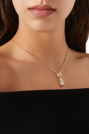 Petra Pavé Pendant Necklace in 18kt Gold-plated Metal