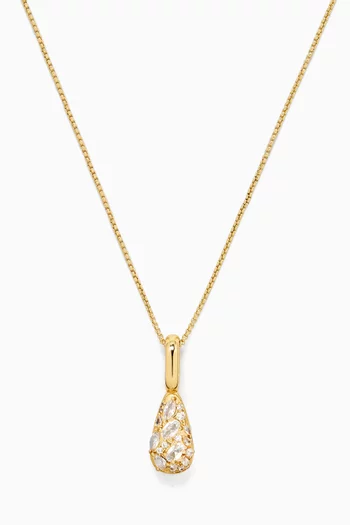Petra Pavé Pendant Necklace in 18kt Gold-plated Metal