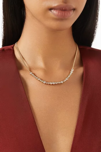 Mavlo Crystal Necklace in 18kt Gold-plated Metal
