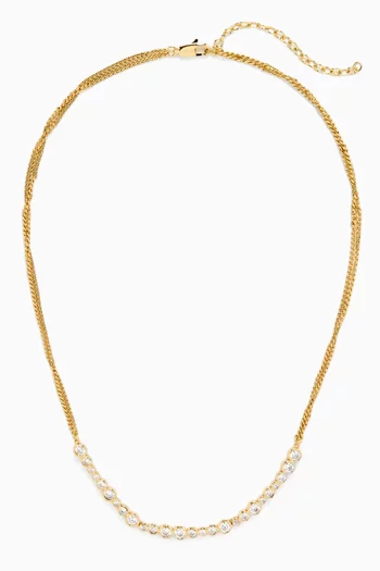 Mavlo Crystal Necklace in 18kt Gold-plated Metal