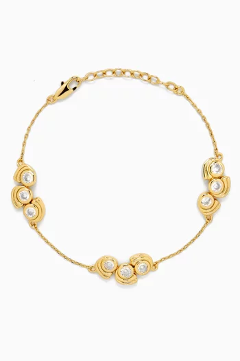 Mavlo Crystal Bracelet in 18kt Gold-plated Metal