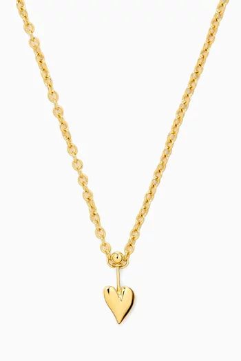 Love Pin Necklace in 18kt Gold-plated Metal