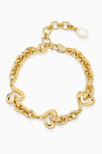 Agapi Chain Bracelet in 18kt Gold-plated Metal