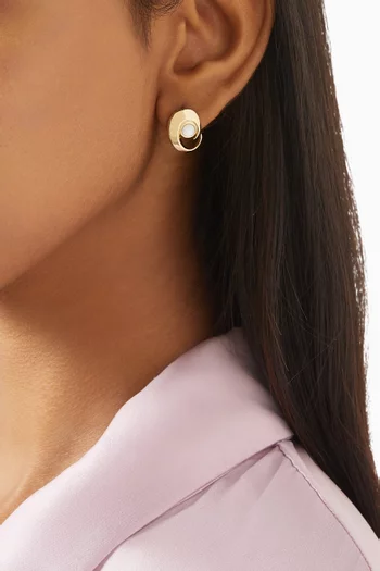 Claw Moonstone Stud Earrings in 18kt Gold-plated Metal