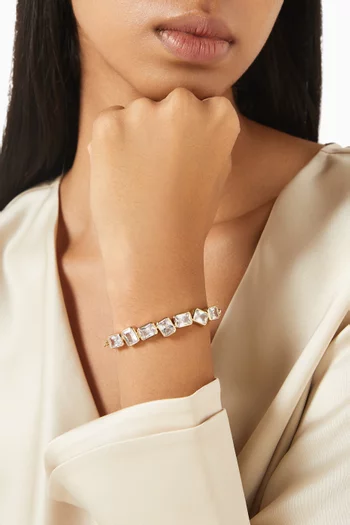 Serto Crystal Bracelet in 18kt Gold-plated Metal