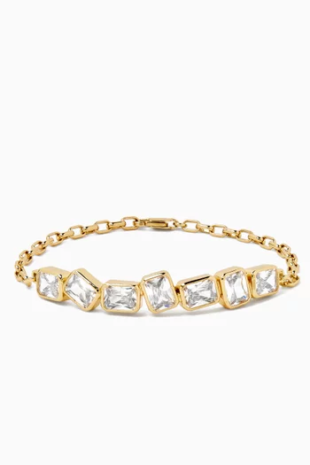 Serto Crystal Bracelet in 18kt Gold-plated Metal