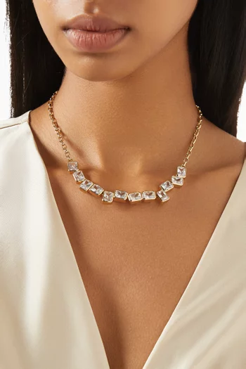 Serto Crystal Necklace in 18kt Gold-plated Metal