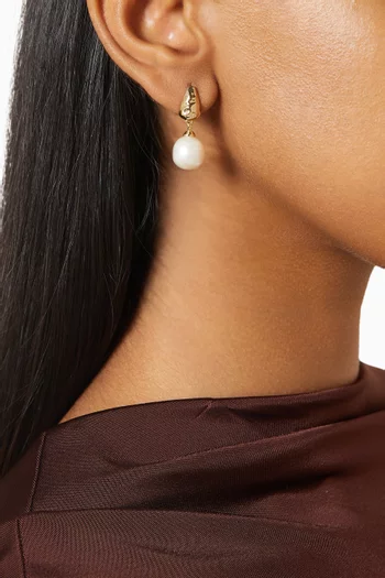 Hamil Drop Earrings in 18kt Gold-plated Metal