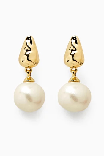 Hamil Drop Earrings in 18kt Gold-plated Metal