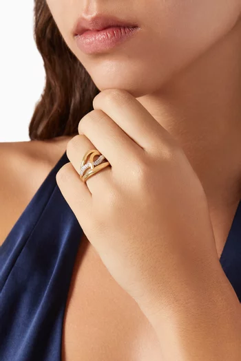 Barel Pavé Ring in 18kt Gold-plated Metal