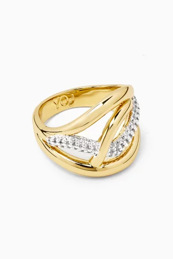 Barel Pavé Ring in 18kt Gold-plated Metal