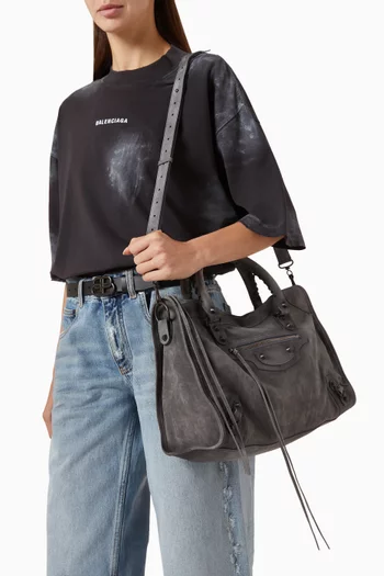 Medium Le City Bag in Suede