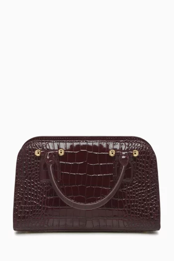 Mini Georgia Tote Bag in Croc-Embossed Calf Leather