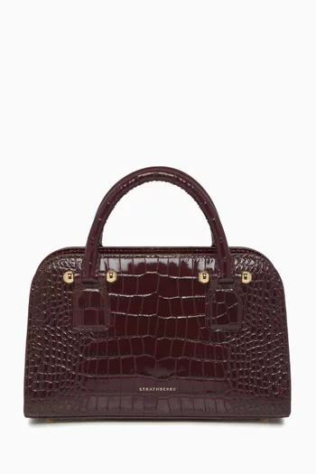 Mini Georgia Tote Bag in Croc-Embossed Calf Leather