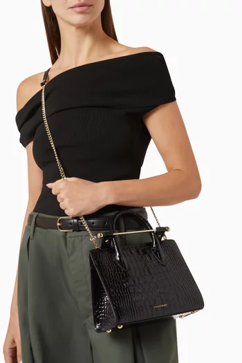 Mini Tote Bag in Croc-embossed Calf Leather