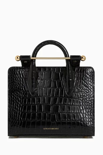 Mini Tote Bag in Croc-embossed Calf Leather
