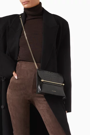 حقيبة كروس وكلاتش ستايلست جلد بنقشة جلد التمساح