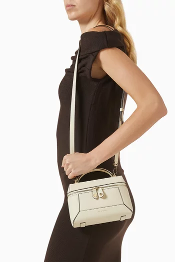 حقيبة مستحضرات تجميل موزاييك جلد