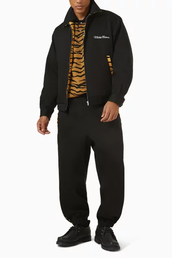 Tiger Knit Polo Shirt in Wool