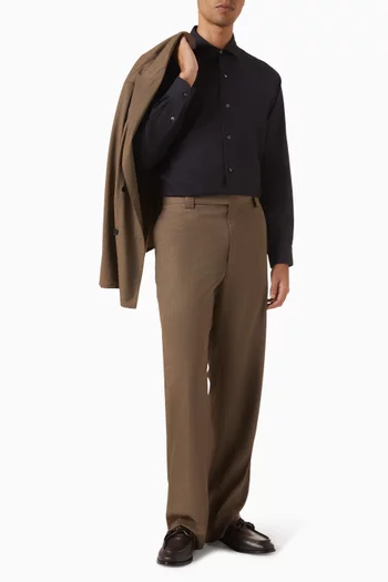 قميص بياقة قطن وحرير