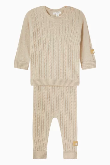 سترة مزينة بغرزة الضفيرة كشمير