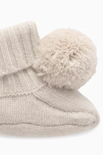 Pom-pom Booties in Cashmere