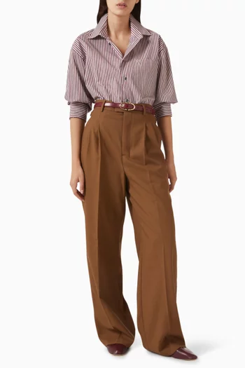 قميص آمي دي كور بنقشة مخططة قطن