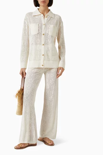 Delilah Crochet Shirt in Cotton Blend