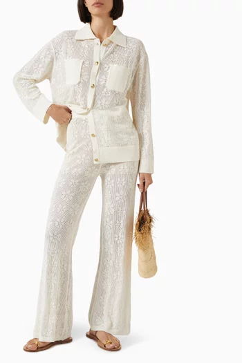 Delilah Crochet Pants in Cotton Blend