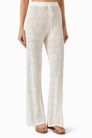 Delilah Crochet Pants in Cotton Blend