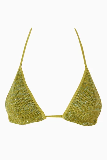 Lio Sequin-embellished Bikini Top