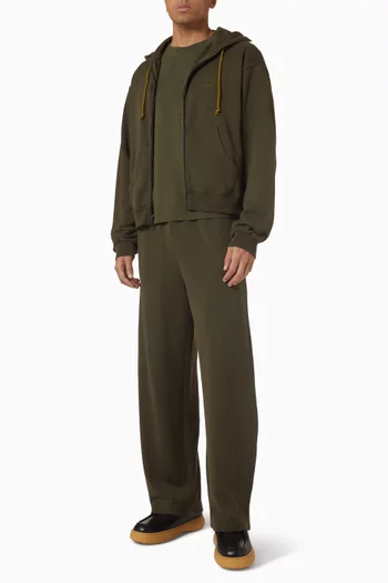 كنزة بغطاء رأس ديلي بسحّاب قطن وكشمير