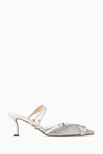 Crystal-embellished 65 Mules in Mesh