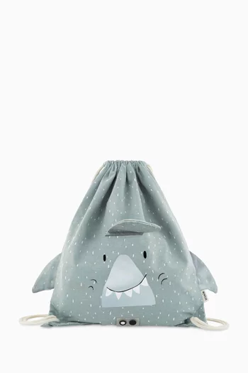 Mr. Shark Drawstring Bag