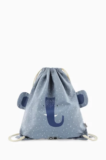 Mrs. Elephant Drawstring Bag