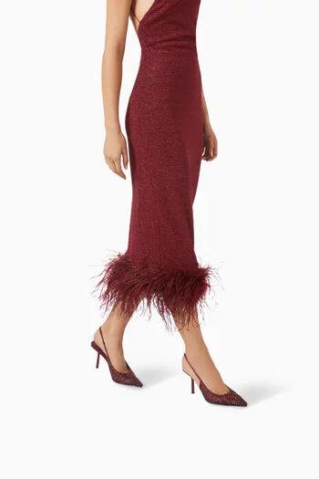 Gilda 80 Embellished Slingback Pumps in Mesh & Leather