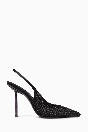 Gilda 80 Embellished Slingback Pumps in Mesh & Satin