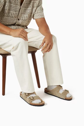 Arizona Shearling Sandals in Suede Leather