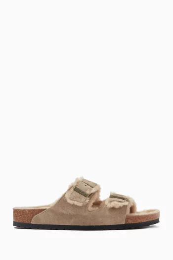 Arizona Shearling Sandals in Suede Leather
