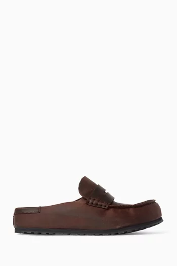 Naples Wrapped Clogs in Oiled Natural Leather