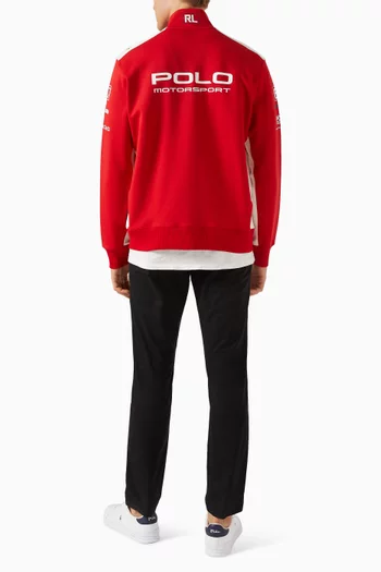 Zip-front Knit Sweatshirt in Cotton Blend